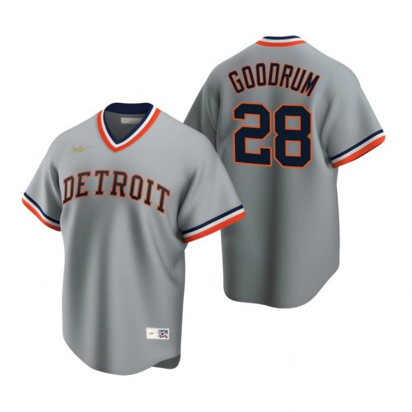 Personalized Men’s Niko Goodrum Detroit Tigers Cool Base Jersey Gray Cooperstown
