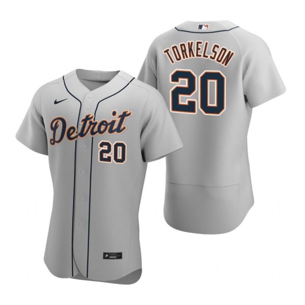 Personalized Men’s Spencer Torkelson Detroit Tigers Flex Base Jersey Gray