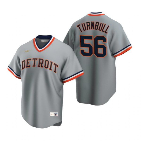 Personalized Men’s Spencer Turnbull Detroit Tigers Cool Base Jersey Gray Cooperstown
