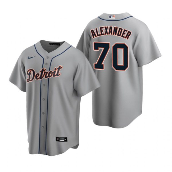 Personalized Men’s Tyler Alexander Detroit Tigers Cool Base Jersey Gray