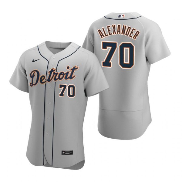 Personalized Men’s Tyler Alexander Detroit Tigers Flex Base Jersey Gray