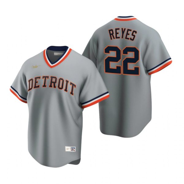 Personalized Men’s Victor Reyes Detroit Tigers Cool Base Jersey Gray Cooperstown