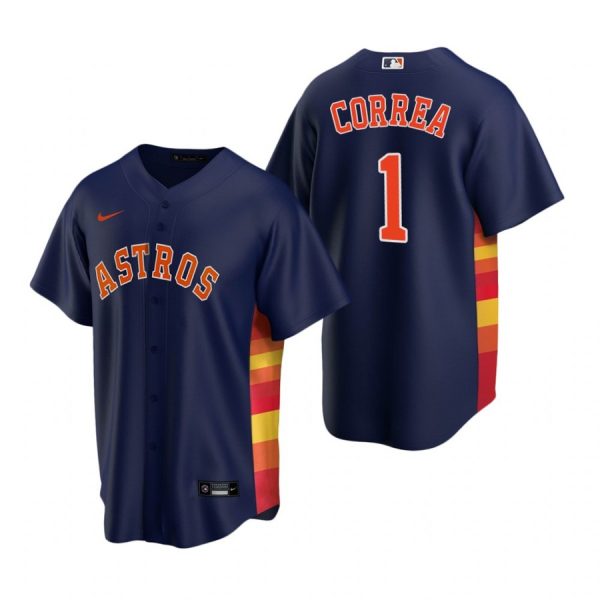 Personalized Men’s Carlos Correa Houston Astros Cool Base Jersey Navy