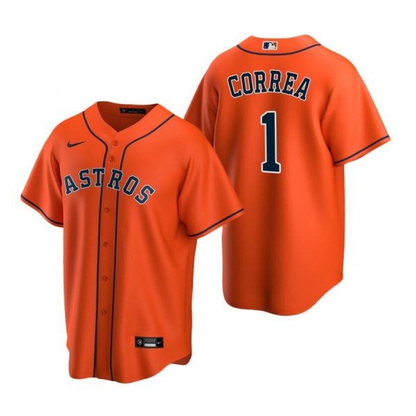 Personalized Men’s Carlos Correa Houston Astros Cool Base Jersey Orange