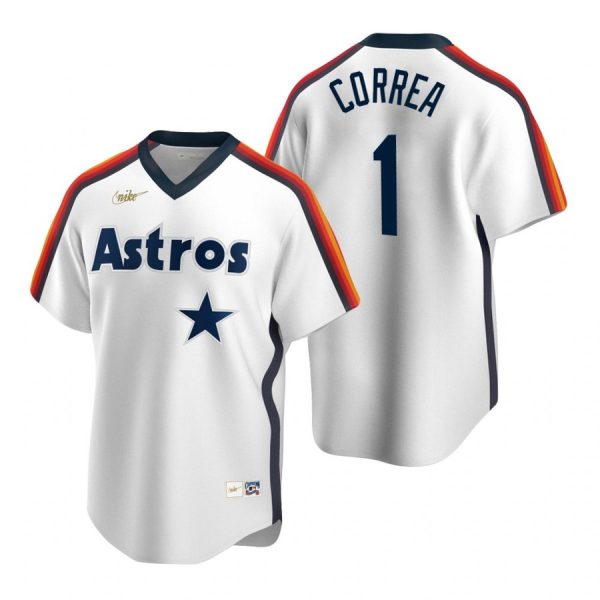 Personalized Men’s Carlos Correa Houston Astros Cool Base Jersey White Cooperstown