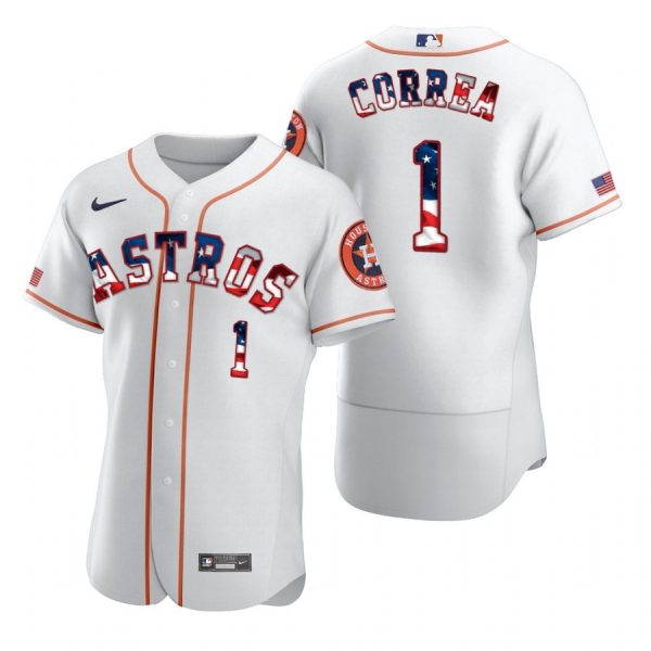 Personalized Men’s Carlos Correa Houston Astros Flex Base Jersey White Stars