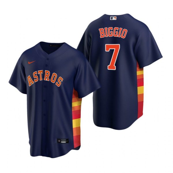Personalized Men’s Craig Biggio Houston Astros Cool Base Jersey Navy