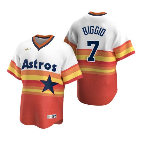 Personalized Men’s Craig Biggio Houston Astros Cool Base Jersey Orange Cooperstown