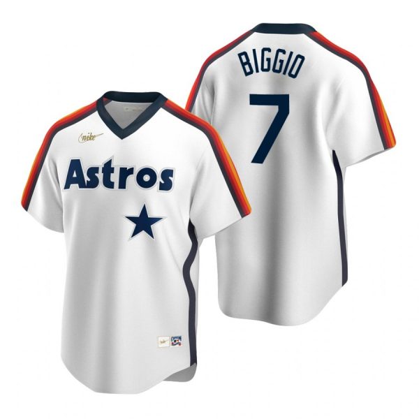 Personalized Men’s Craig Biggio Houston Astros Cool Base Jersey White Cooperstown