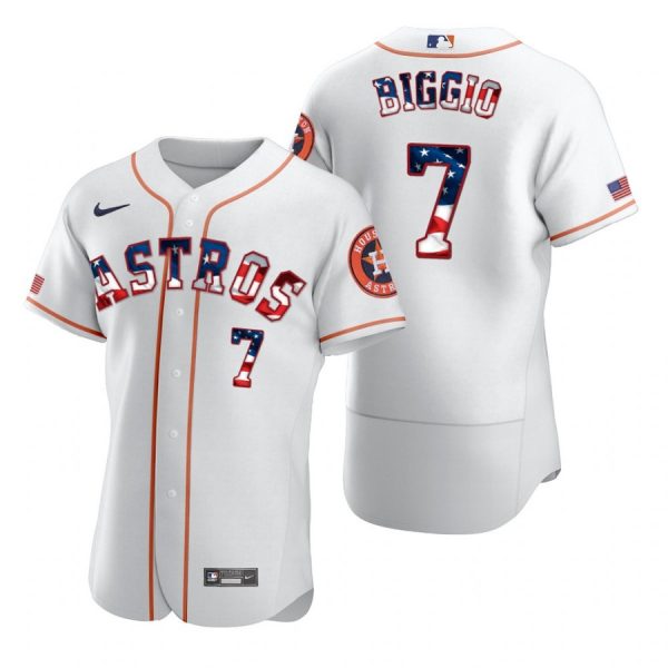 Personalized Men’s Craig Biggio Houston Astros Flex Base Jersey White Stars