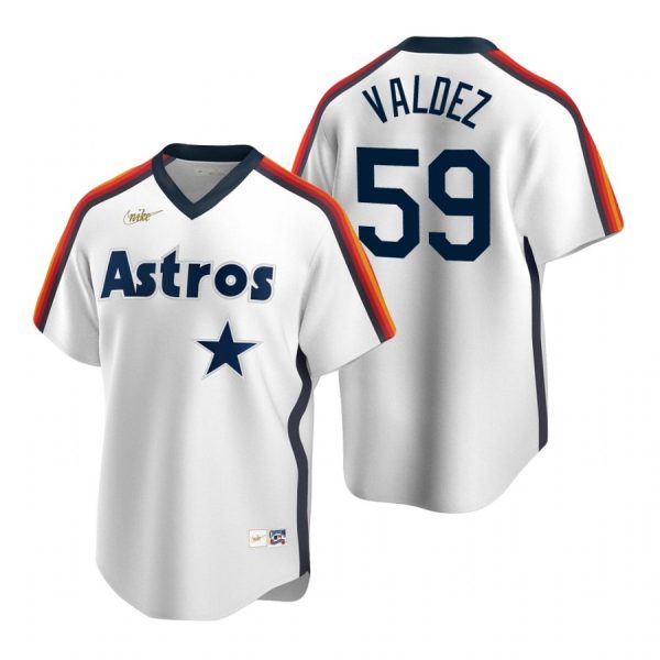 Personalized Men’s Framber Valdez Houston Astros Cool Base Jersey White Cooperstown