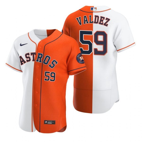 Personalized Men’s Framber Valdez Houston Astros Flex Base Jersey White Orange
