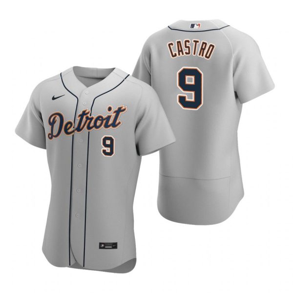 Personalized Men’s Willi Castro Detroit Tigers Flex Base Jersey Gray