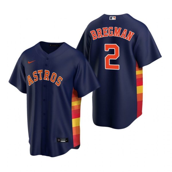 Personalized Men’s Alex Bregman Houston Astros Cool Base Jersey Navy