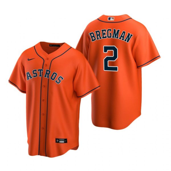 Personalized Men’s Alex Bregman Houston Astros Cool Base Jersey Orange