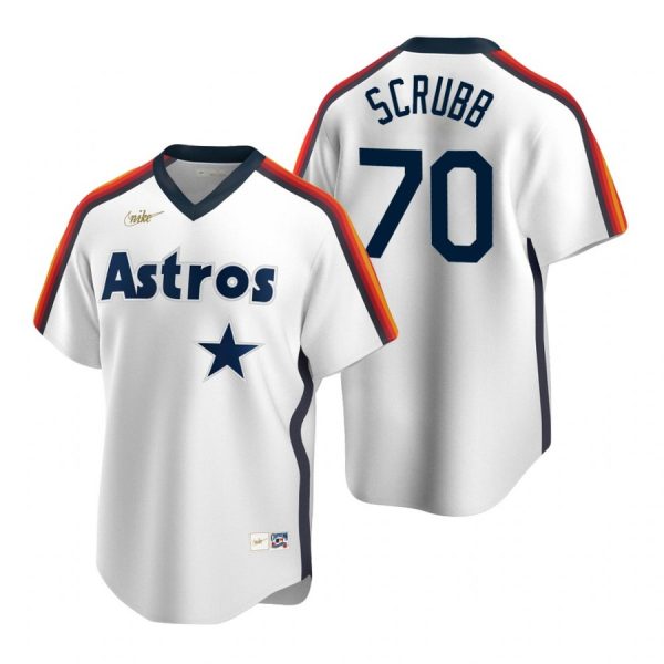 Personalized Men’s Andre Scrubb Houston Astros Cool Base Jersey White Cooperstown