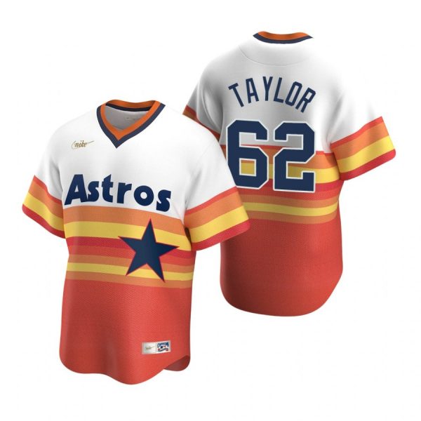 Personalized Men’s Blake Taylor Houston Astros Cool Base Jersey Orange Cooperstown