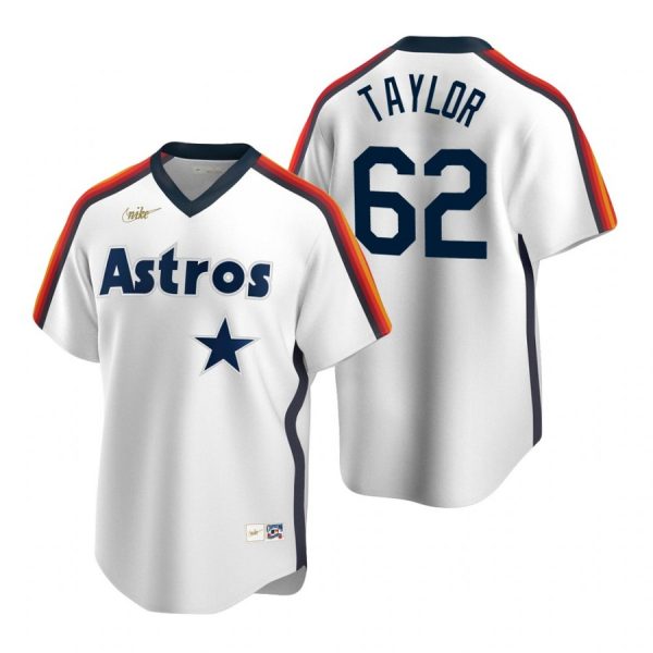 Personalized Men’s Blake Taylor Houston Astros Cool Base Jersey White Cooperstown