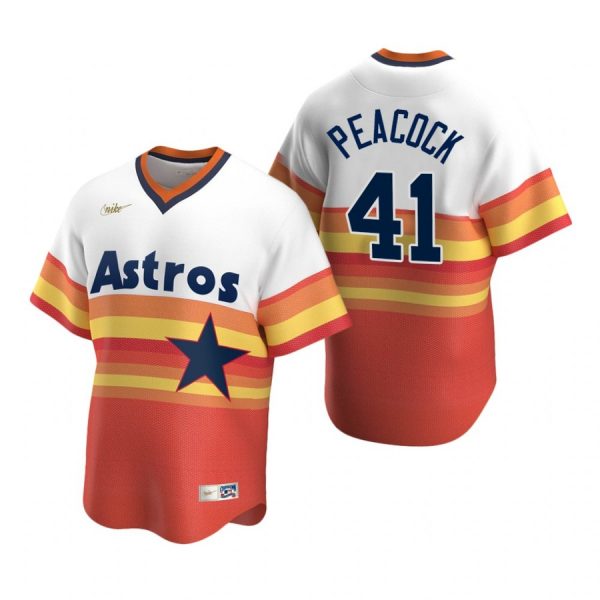 Personalized Men’s Brad Peacock Houston Astros Cool Base Jersey Orange Cooperstown