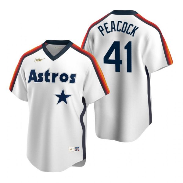Personalized Men’s Brad Peacock Houston Astros Cool Base Jersey White Cooperstown