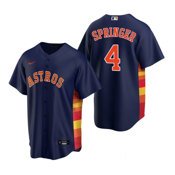 Personalized Men’s George Springer Houston Astros Cool Base Jersey Navy