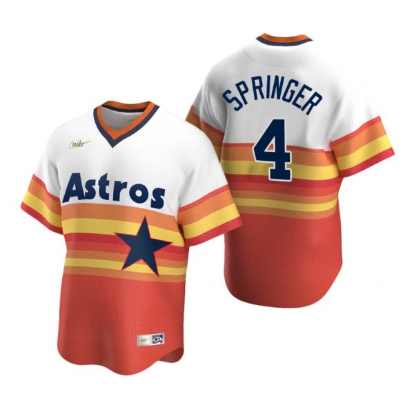 Personalized Men’s George Springer Houston Astros Cool Base Jersey Orange Cooperstown