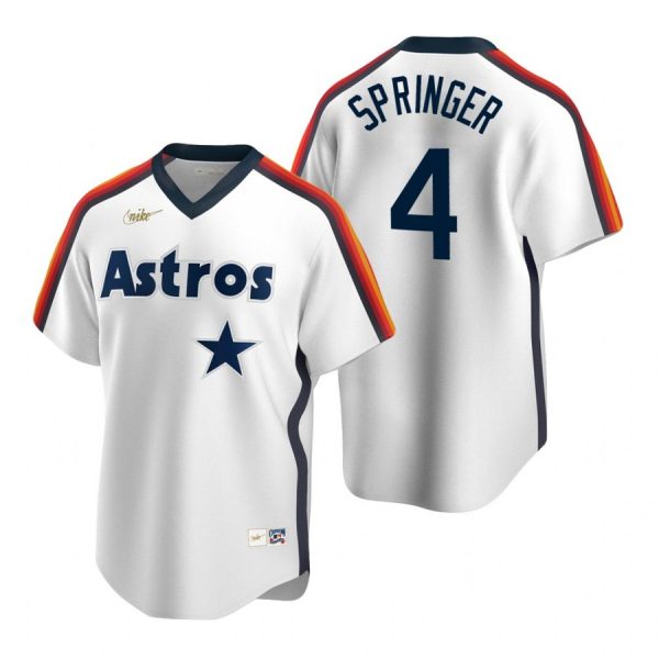 Personalized Men’s George Springer Houston Astros Cool Base Jersey White Cooperstown