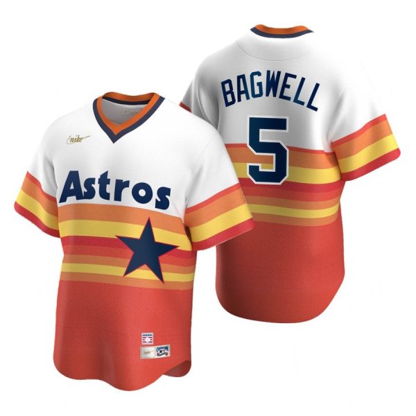 Personalized Men’s Jeff Bagwell Houston Astros Cool Base Jersey Orange Cooperstown