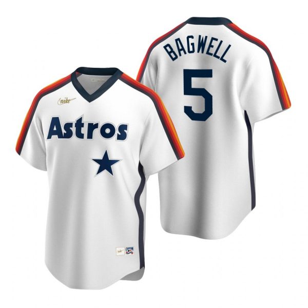 Personalized Men’s Jeff Bagwell Houston Astros Cool Base Jersey White Cooperstown