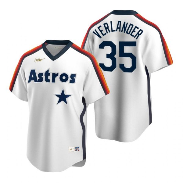 Personalized Men’s Justin Verlander Houston Astros Cool Base Jersey White Cooperstown