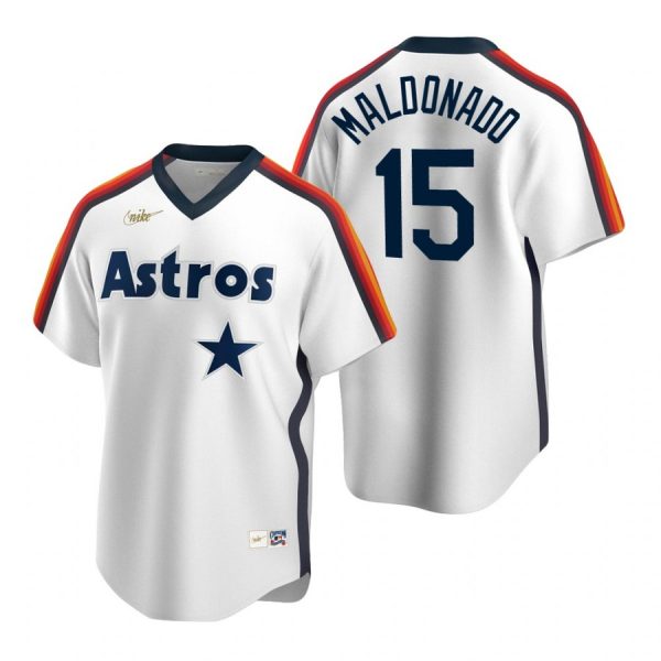 Personalized Men’s Martin Maldonado Houston Astros Cool Base Jersey White Cooperstown
