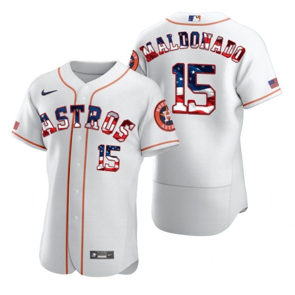 Personalized Men’s Martin Maldonado Houston Astros Flex Base Jersey White Stars