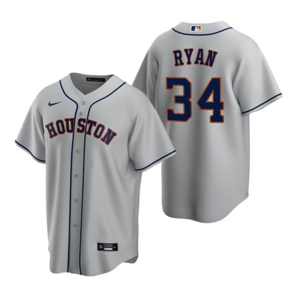 Personalized Men’s Nolan Ryan Houston Astros Cool Base Jersey Gray