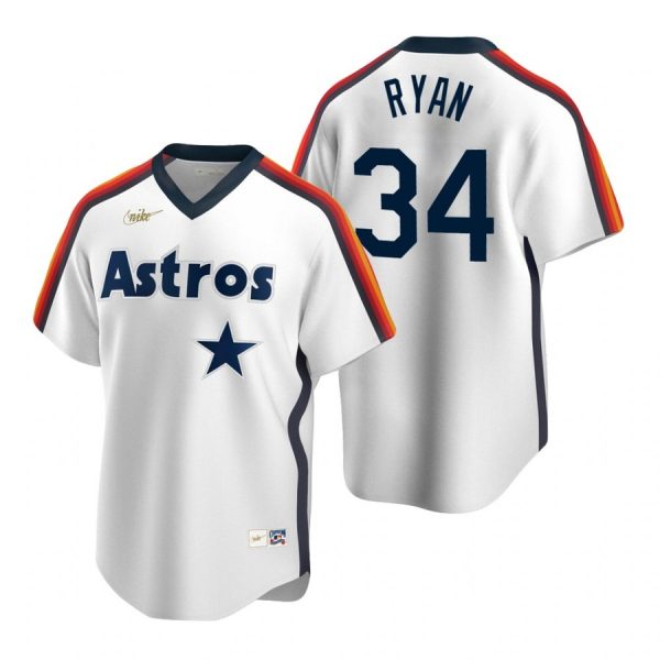 Personalized Men’s Nolan Ryan Houston Astros Cool Base Jersey White Cooperstown
