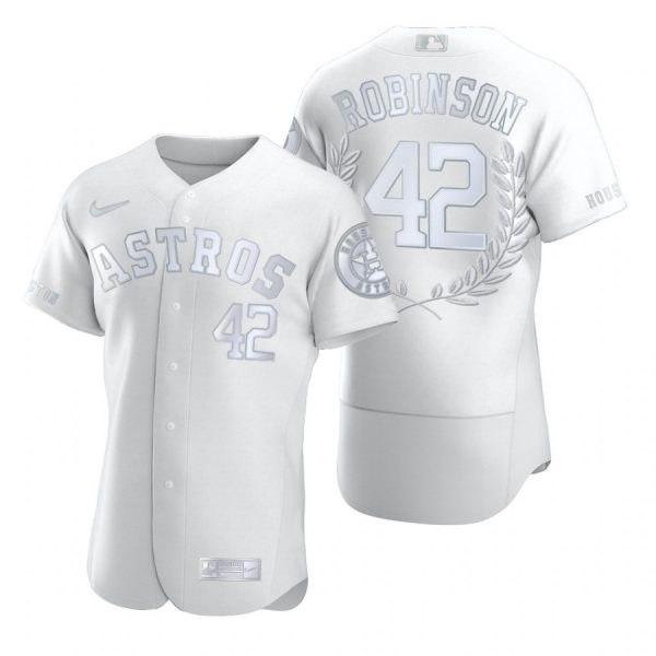 Personalized Men’s Jackie Robinson Houston Astros Flex Base Jersey White Award
