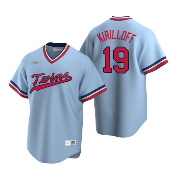 Personalized Men’s Alex Kirilloff Minnesota Twins Cool Base Jersey Light Blue Cooperstown