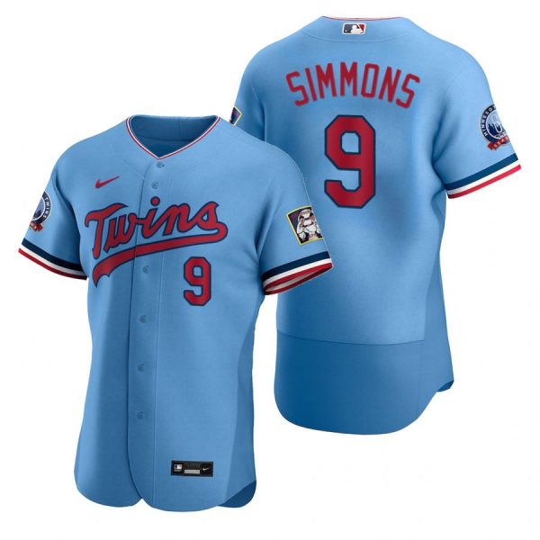 Personalized Men’s Andrelton Simmons Minnesota Twins Flex Base Jersey Light Blue