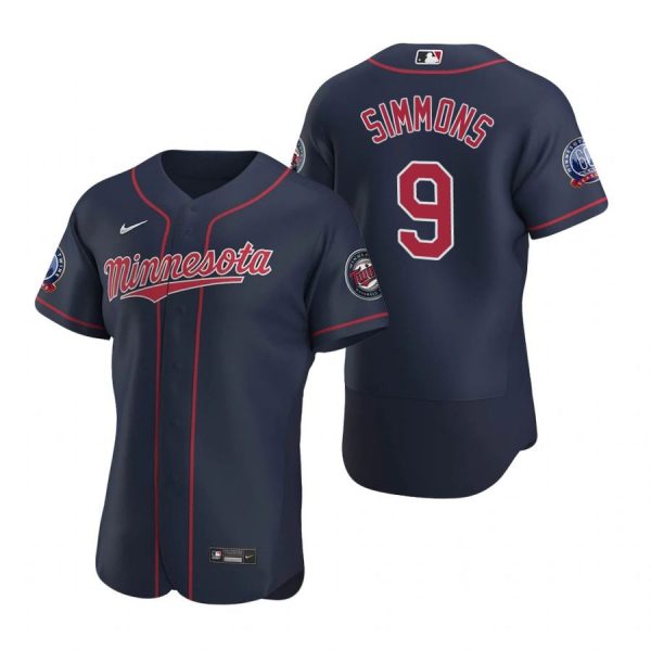Personalized Men’s Andrelton Simmons Minnesota Twins Flex Base Jersey Navy