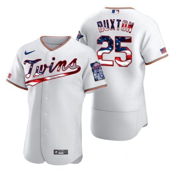 Personalized Men’s Byron Buxton Minnesota Twins Flex Base Jersey White Stars