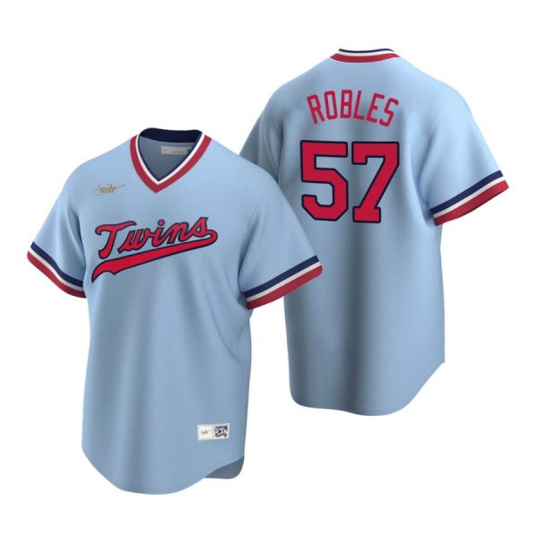 Personalized Men’s Hansel Robles Minnesota Twins Cool Base Jersey Light Blue Cooperstown