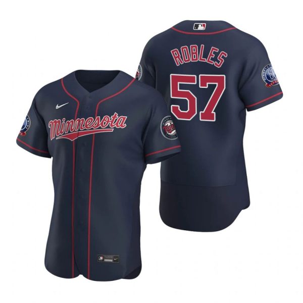 Personalized Men’s Hansel Robles Minnesota Twins Flex Base Jersey Navy