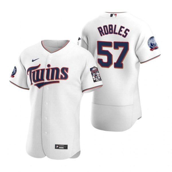 Personalized Men’s Hansel Robles Minnesota Twins Flex Base Jersey White