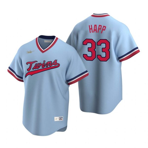 Personalized Men’s J.A. Happ Minnesota Twins Cool Base Jersey Light Blue Cooperstown