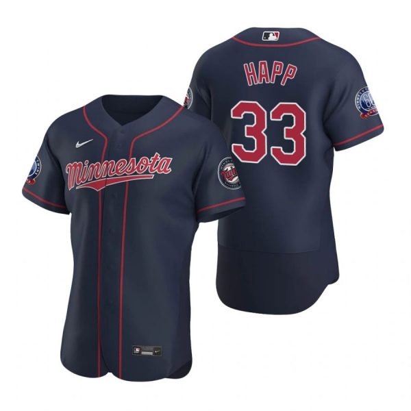 Personalized Men’s J.A. Happ Minnesota Twins Flex Base Jersey Navy