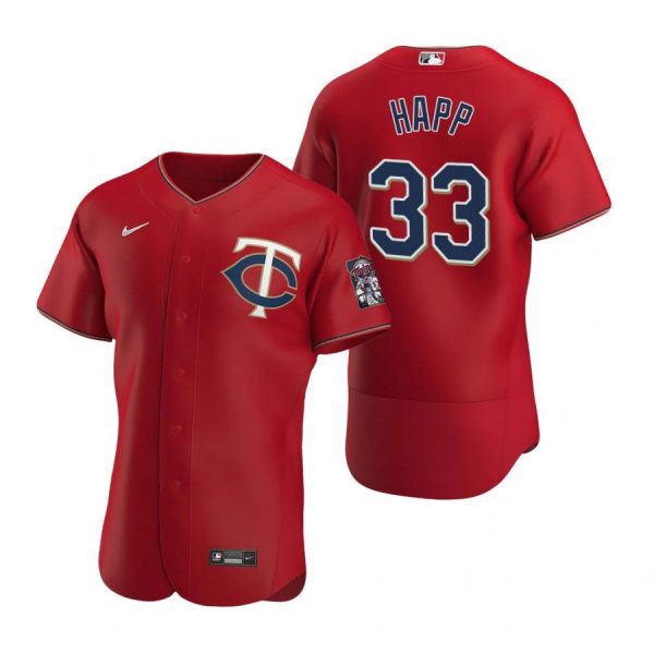Personalized Men’s J.A. Happ Minnesota Twins Flex Base Jersey Red