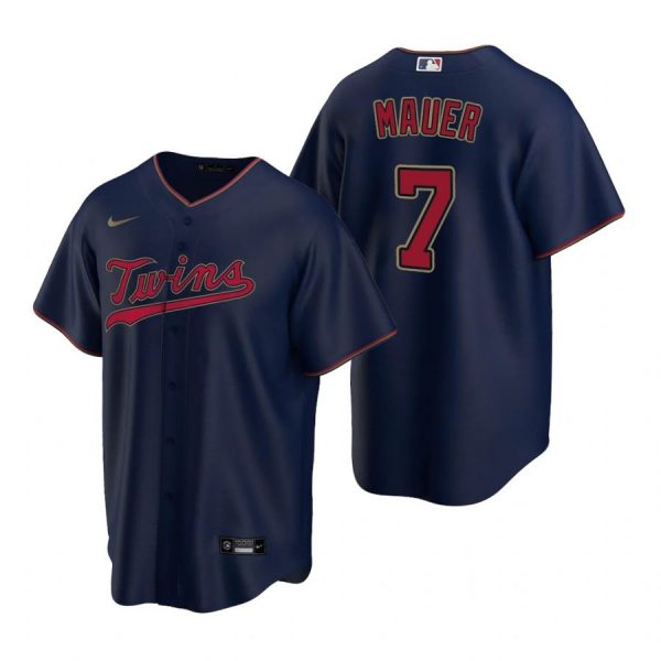 Personalized Men’s Joe Mauer Minnesota Twins Cool Base Jersey Navy