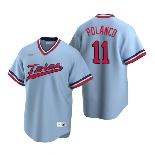 Personalized Men’s Jorge Polanco Minnesota Twins Cool Base Jersey Light Blue Cooperstown
