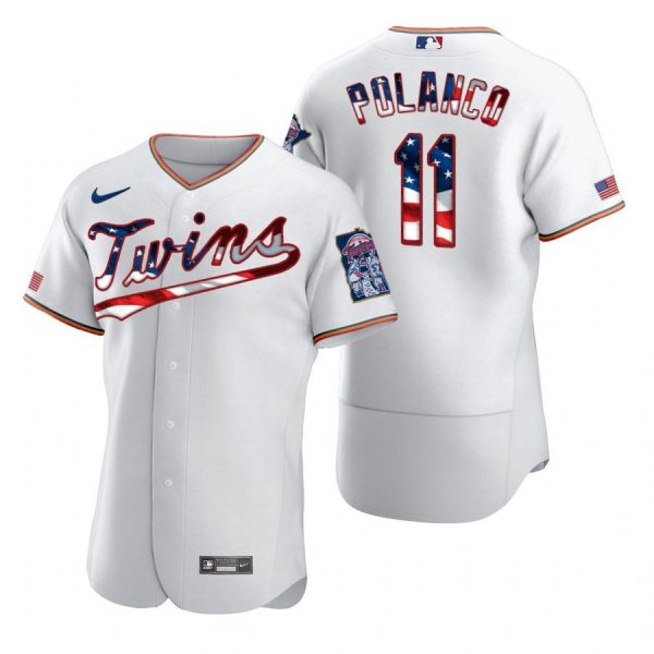Personalized Men’s Jorge Polanco Minnesota Twins Flex Base Jersey White Stars