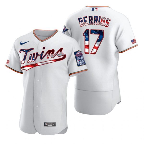 Personalized Men’s Jose Berrios Minnesota Twins Flex Base Jersey White Stars