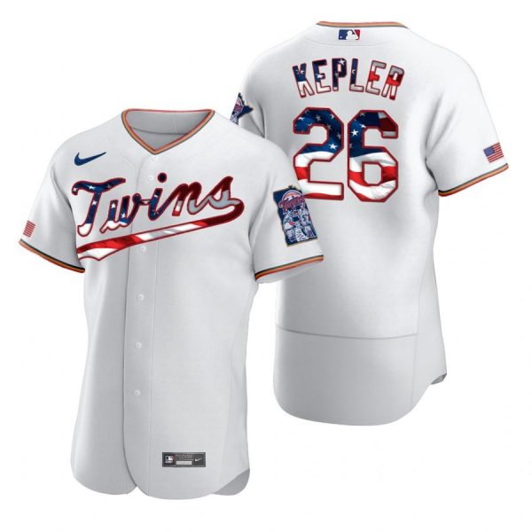 Personalized Men’s Max Kepler Minnesota Twins Flex Base Jersey White Stars
